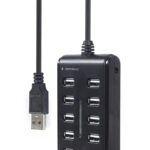 USB Hub 10 Θυρών USB 2.0 με Τροφοδοσία DC UHB-U2P10P-01 GEMBIRD