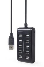 USB Hub 10 Θυρών USB 2.0 με Τροφοδοσία DC UHB-U2P10P-01 GEMBIRD