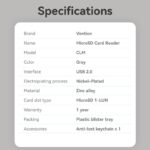 Αναγνώστης Καρτών microSD USB-C 2.0 CLMH0 VENTION - Image 10