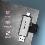 Αναγνώστης Καρτών Μνήμης SD και microSD USB-A/USB-C 3.0 CRE-SAC AXAGON - Image 4