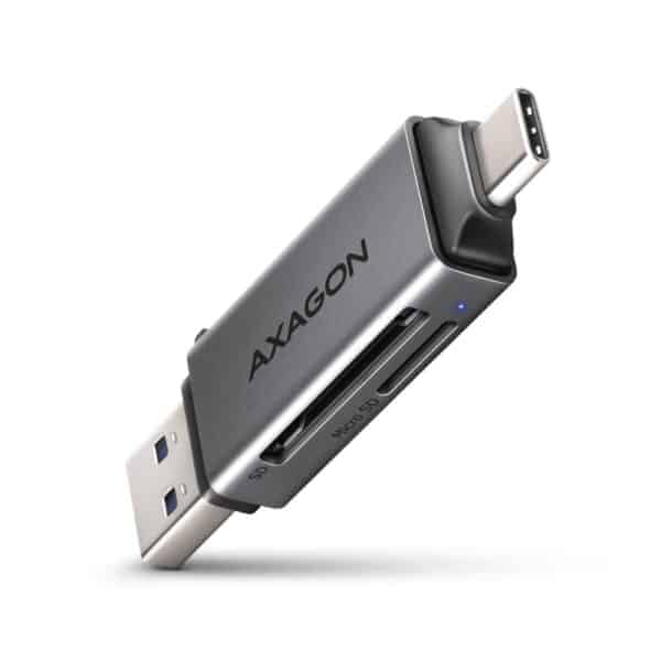 Αναγνώστης Καρτών Μνήμης USB-C και USB-A 5Gbps CRE-DAC AXAGON