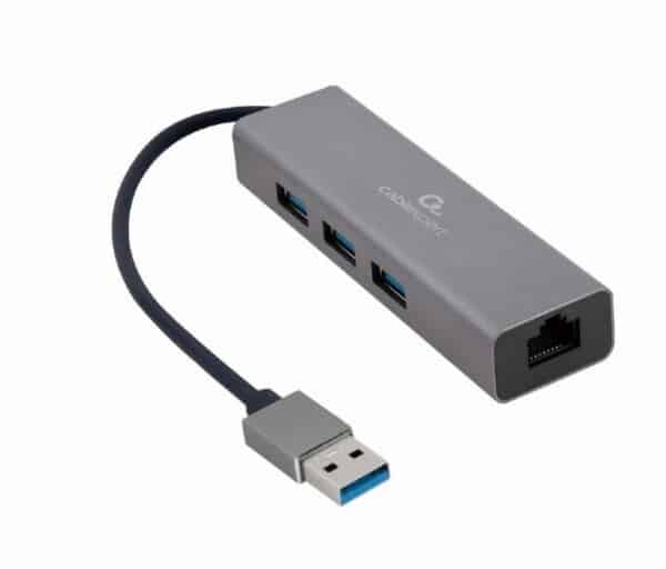 Αντάπτορας Δικτύου Gigabit με Hub 3 θυρών USB 3.0 και RJ45 A-AMU3-LAN-01 GEMBIRD