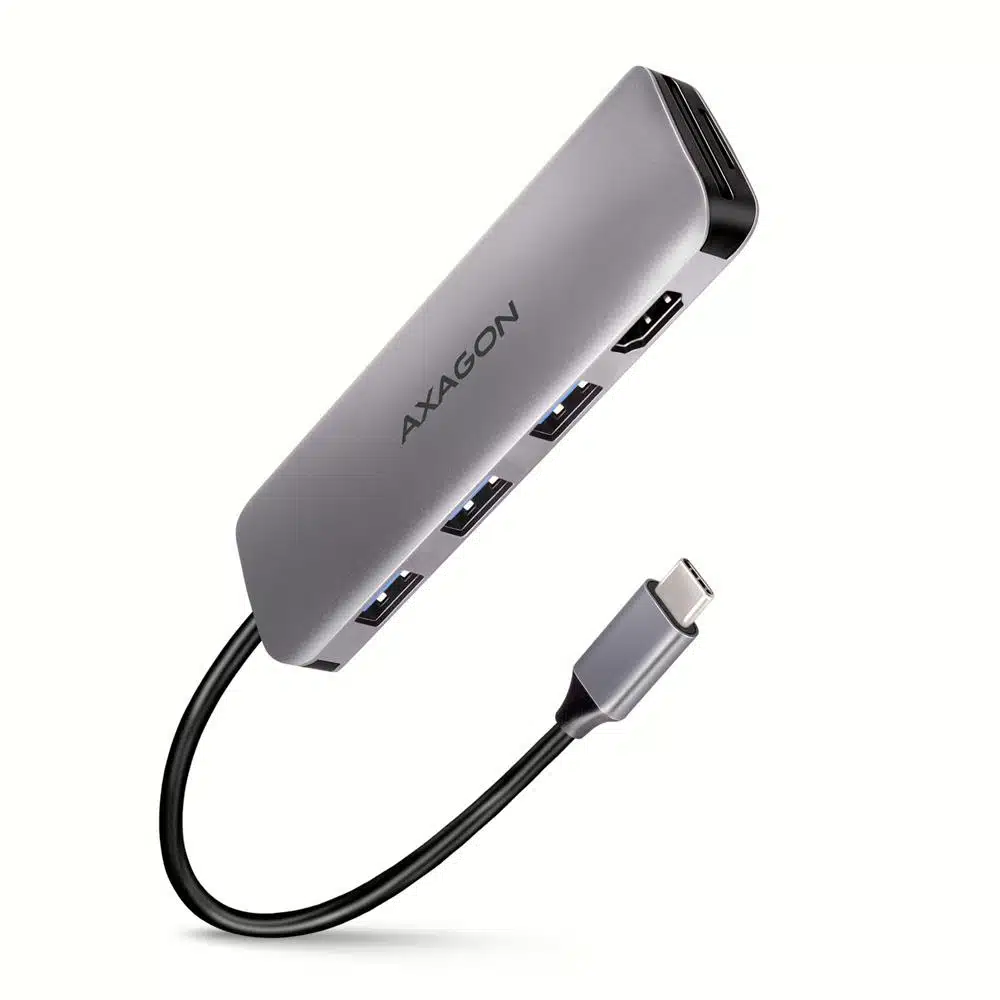elko-52834-f5687513b853 Hub USB-C 5 σε 1 με HDMI 4K και αναγνώστη καρτών SD HMC-HCR3A AXAGON - Image 1
