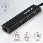 USB Hub 3 θυρών με Gigabit Ethernet RJ-45 και καλώδιο 20 cm HMA-GL3A AXAGON - Image 2