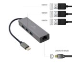 USB-C Gigabit Adapter Δικτύου με Hub 3 Θυρών USB 3.2 Gen 1 A-CMU3-LAN-01 GEMBIRD - Image 2