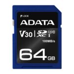 Κάρτα Μνήμης SDXC 64GB UHS-I U3 V30 100MB/s ASDX64GUI3V30S-R ADATA