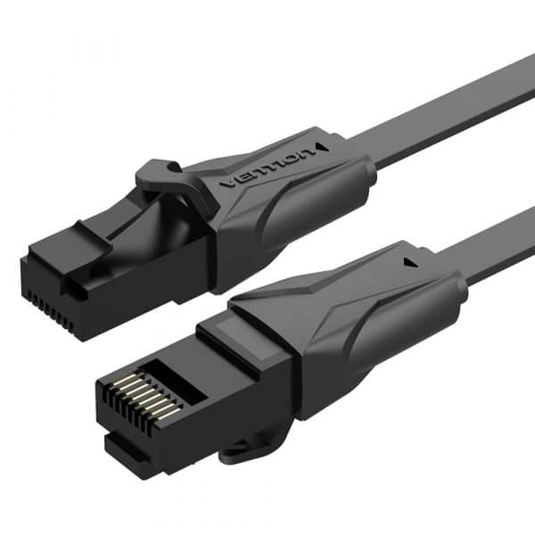 Καλώδιο Δικτύου Cat6 Gigabit Ethernet U/UTP 3m RJ-45 Flat Cat.6 UTP Patch Cable 3M Black IBABI VENTION