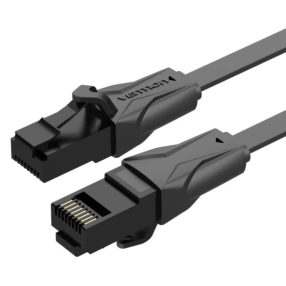 elko-6556-0c4792062ebe Καλώδιο Δικτύου Cat6 Gigabit Ethernet U/UTP 3m RJ-45 Flat Cat.6 UTP Patch Cable 3M Black IBABI VENTION - Image 1