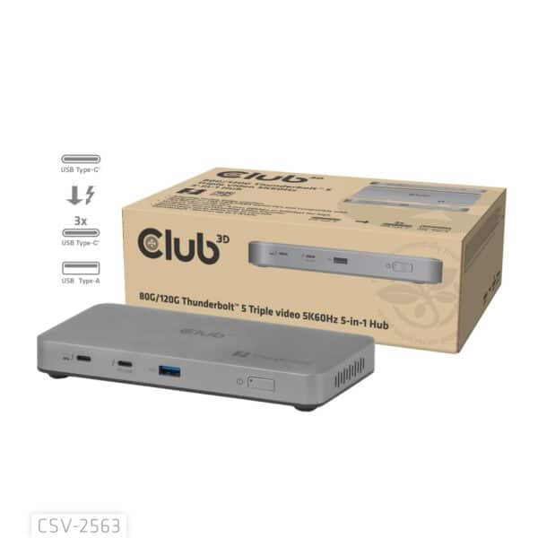 Hub Thunderbolt 5 με USB-C PD 100W CSV-2563 CLUB3D