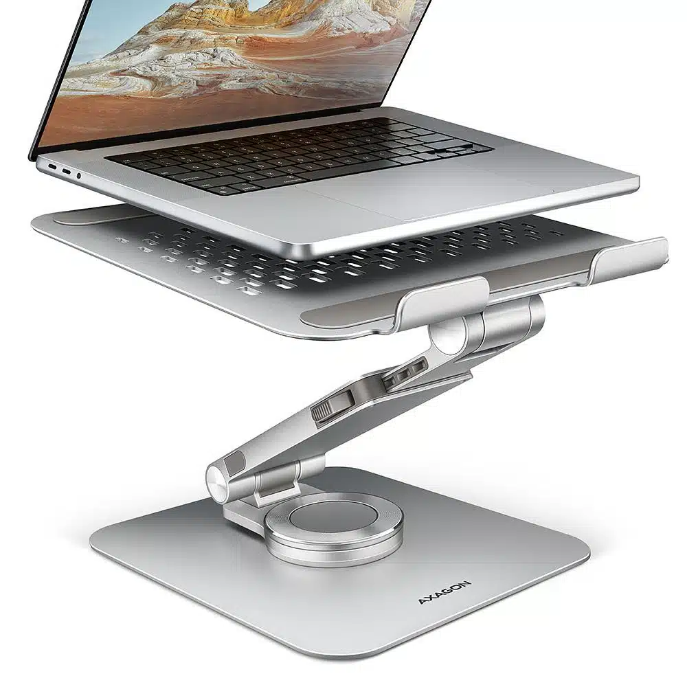 elko-7032-bd29d9b74cba-1 Βάση Laptop και Tablet Αλουμινίου 360° για 10"-17,3" STND-LR AXAGON - Image 1