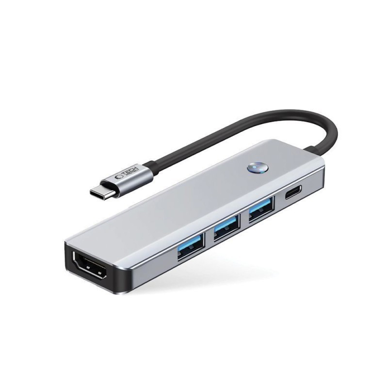 tech-protect-5in1-usb-c-docking-station-me-hdmi-4k-pd-gkri-2180 Tech-Protect 5IN1 USB-C Docking Station με HDMI 4K PD Γκρι